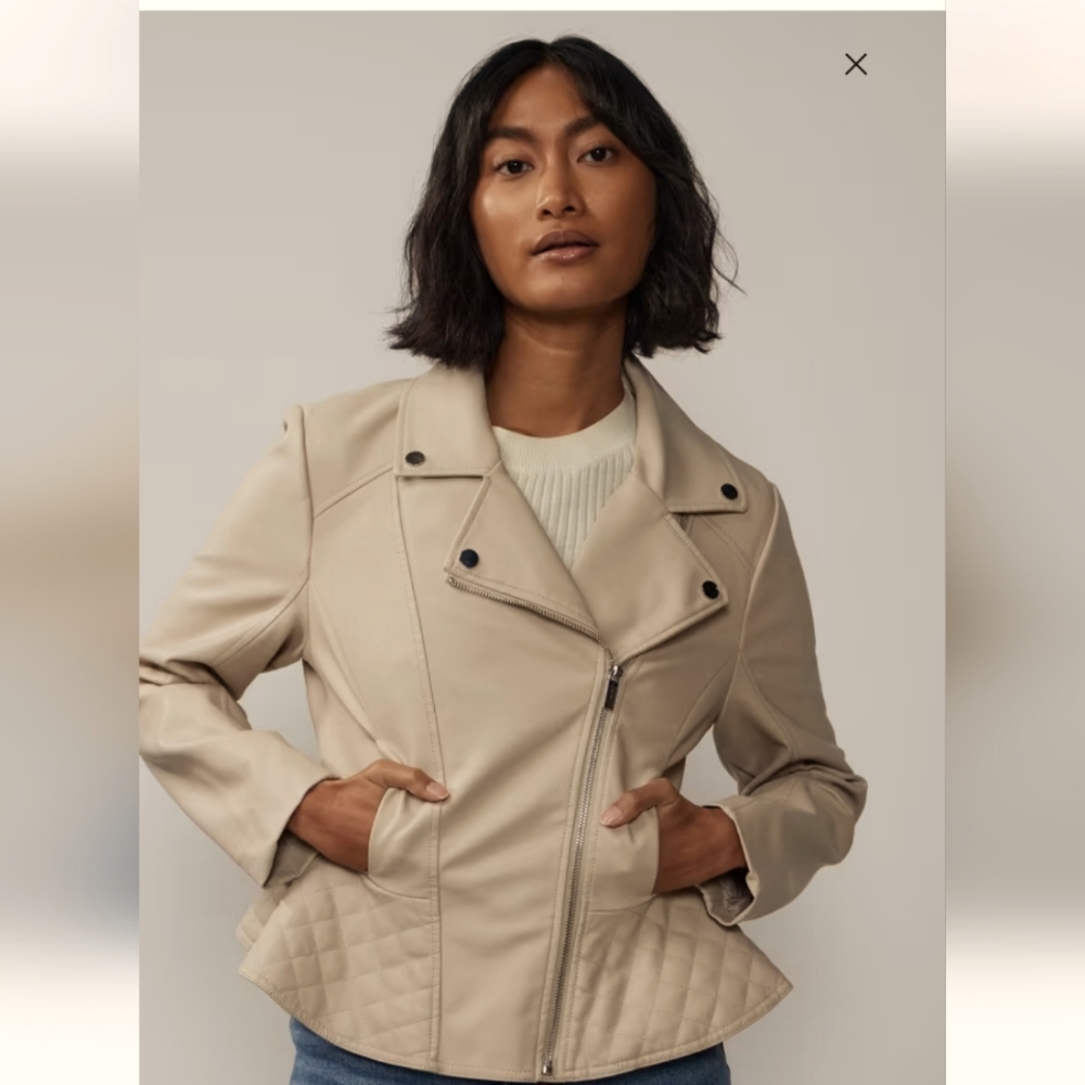 Faux leather moto jacket